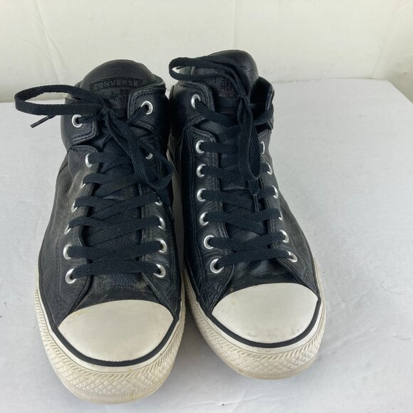 Converse Mens sz 12 LEATHER CHUCK TAYLOR ALL STAR Mid Top Athletic Shoe Sneaker - Picture 2 of 9